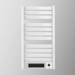 Cecotec Radiador Toallero Eléctrico Bajo Consumo Ready Warm 9000 Twin Towel White. Seca Toallas de 500 W, IP24 2 Modos, Temporizador, Pantalla LED, Diseño Moderno, Kit de instalación